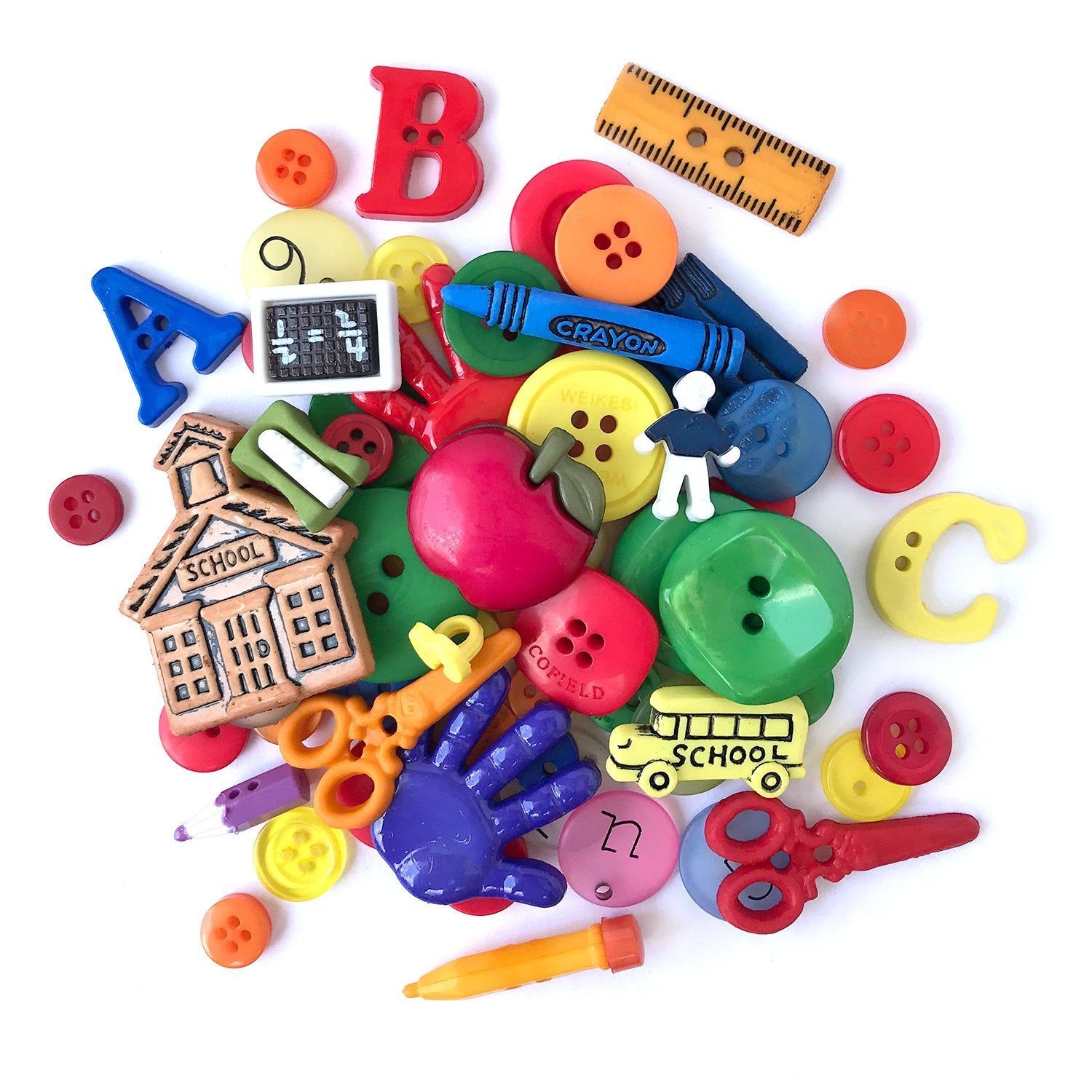 Buttons Galore and More 50+ Novelty Buttons for Sewing and Crafts School Theme Buttons